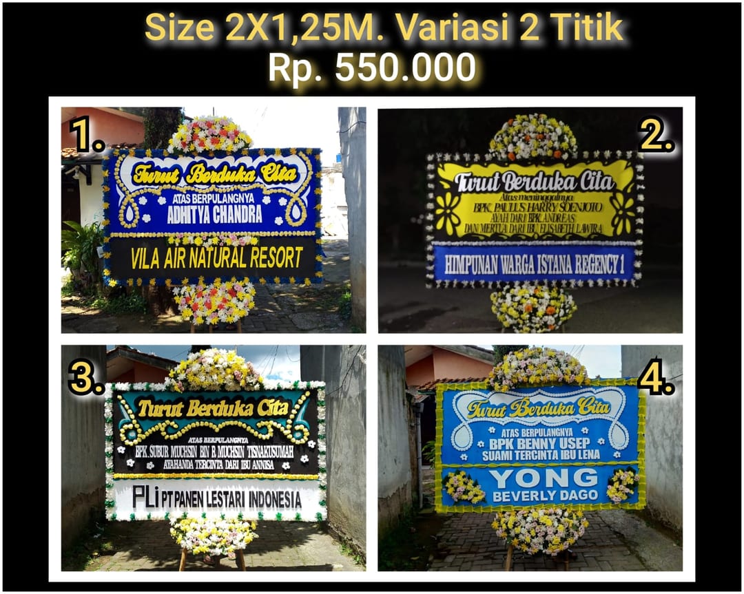 Bunga Papan Duka Cita (Size 2X1, 25M)